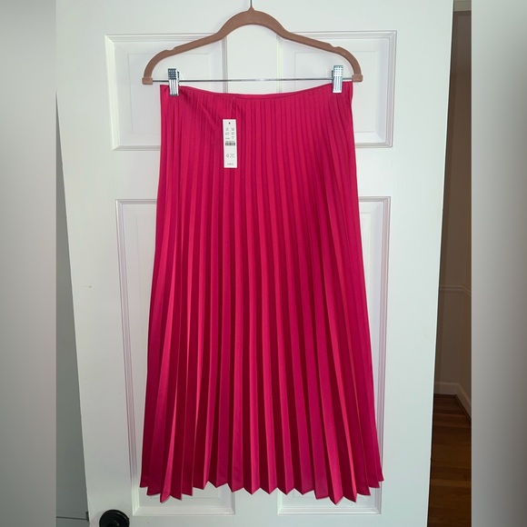 J.CREW Pleated Pull-on Pink Midi Skirt Size Small NWT - Picture 6 of 8